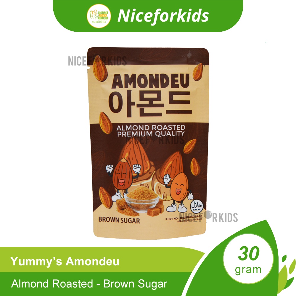 Yummy's Amondeu Almond Roasted Premium Quality 30gr / Almond Panggang Cemilan Sehat Busui dan Bumil