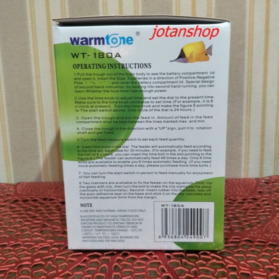 WARMTONE auto feeder fish food timer automatic pemberi makan ikan otomatis