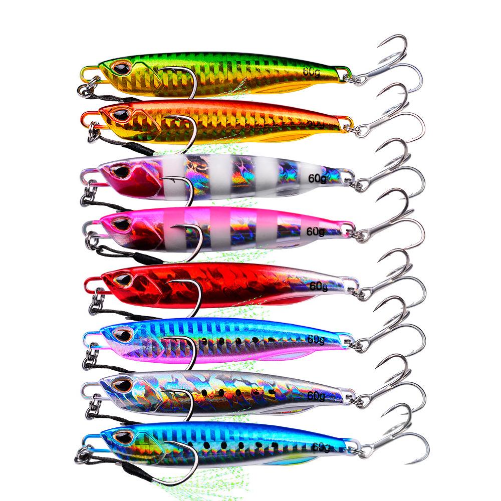 TOP Luminous Lure Umpan Ikan Kecil Warna-Warni Bass Hook Spinning Baits Fishing Tackle Jig Umpan