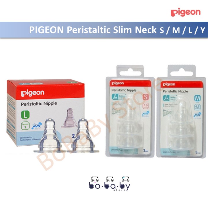 Pigeon Peristaltic Slim Neck Nipple / Dot Peristaltik