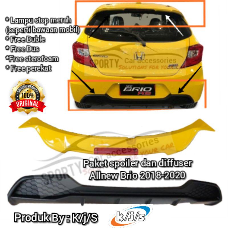 Spoiler dan Diffuser allnew Brio 2018 -2023