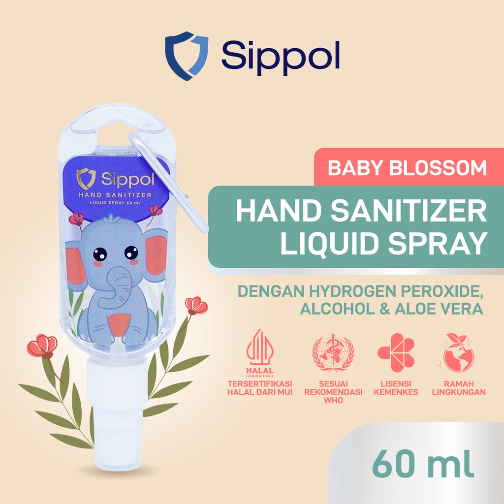 Sippol Hand Sanitizer Kids 60 ml Gajah ( Baby blossom )