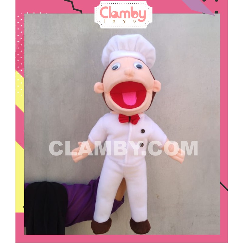 Puppet 50cm Profesi Koki/Chef|Peraga Dongeng|Hand Puppet Boneka Tangan