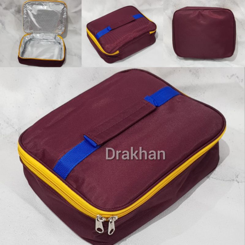 Tas Bekal Glossy Aluminium Foil 1680 Tahan Panas / Dingin Muat Yooyee Warna Maroon