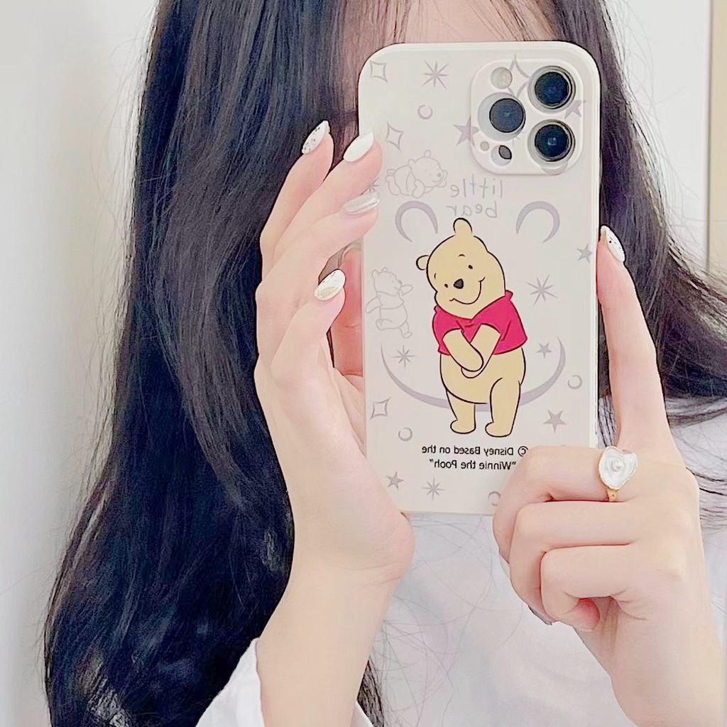 Soft Case Motif Kartun Beruang Pooh Untuk Iphone 13 12 11 Pro Max X Xs Max Xr 7 8 Plus Se2020