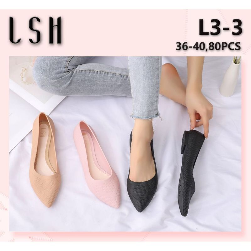 Flatshoes lancip sepatu teplek atau sepatu kerja ringan dan lentur anti air