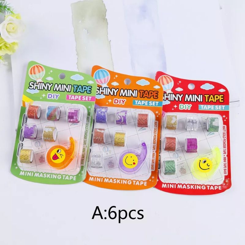 

Isolasi Warna Warni Glitter Hias Selotip Gambar Hiasan SHINY MINI TAPE DIY SET