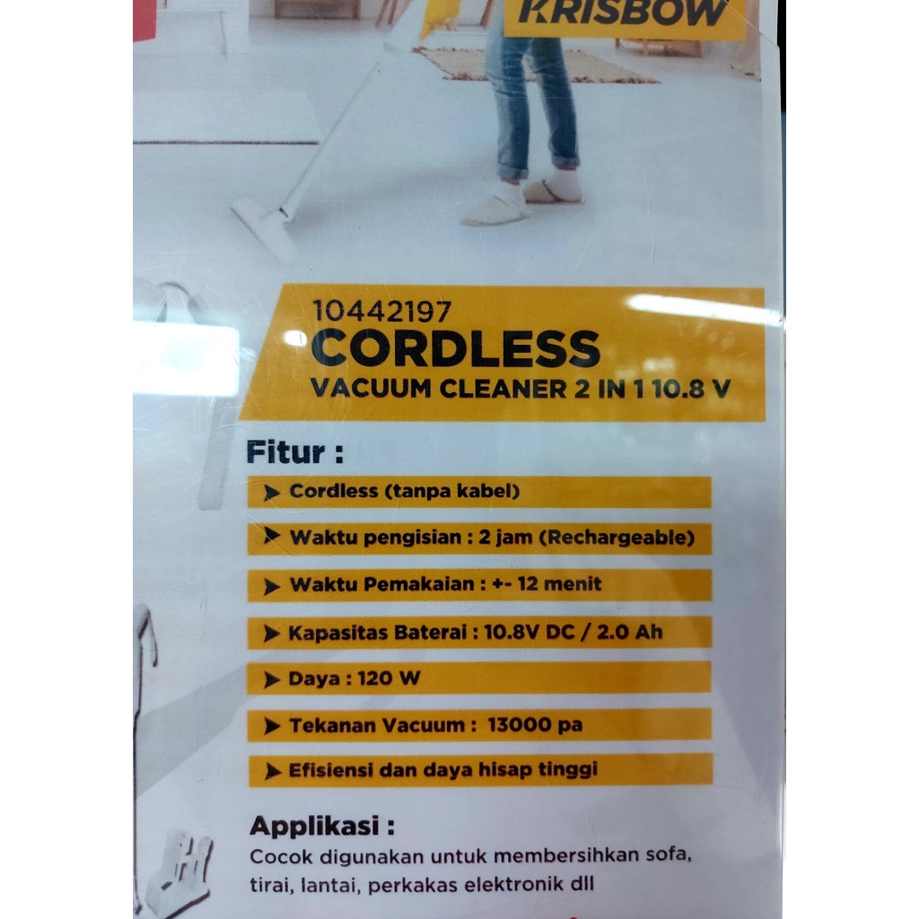 PENGHISAP DEBU 2in1 / CORDLESS PENYEDOT DEBU / KRISBOW VACUUM CLEANER