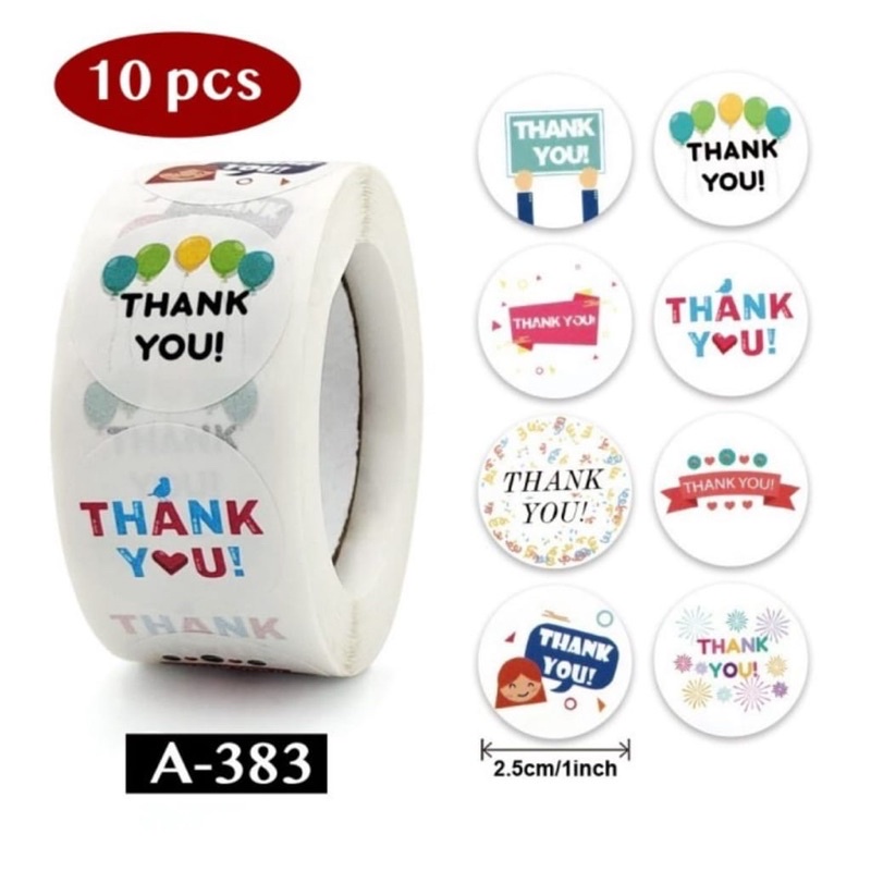 

stiker thank you (10pcs) uk sekitar 2.5cm stiker online shop