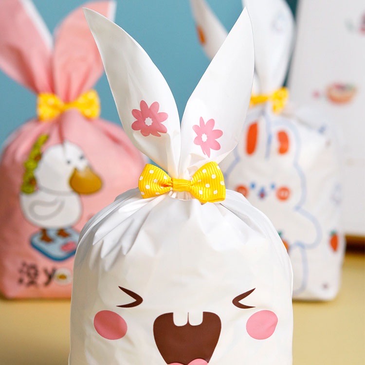 1pc Plastik Rabbit Ear Bag EBM 13.5 x 22 cm bungkus kue, cookies, goodie bag, tas suvenir, hampers ultah, manyue, DIY Suvenir