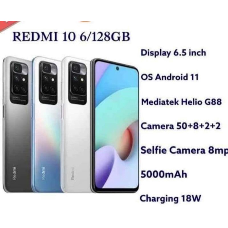 Xiaomi Redmi 10 6/128GB New 2022 Garansi Resmi TAM