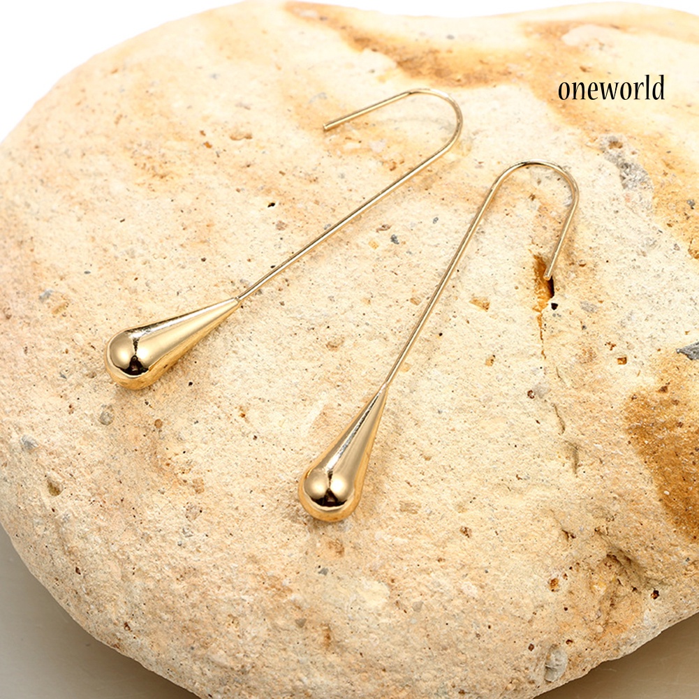 OW@ Fashion Women Geometric Waterdrop Linear Hook Earrings Party Jewelry Charms