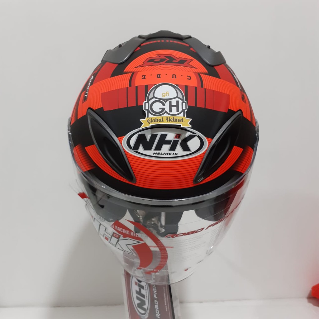 HELM NHK R6 CUBE RED DOFF NHK R-6 MOTIF CUBE RED DOFF