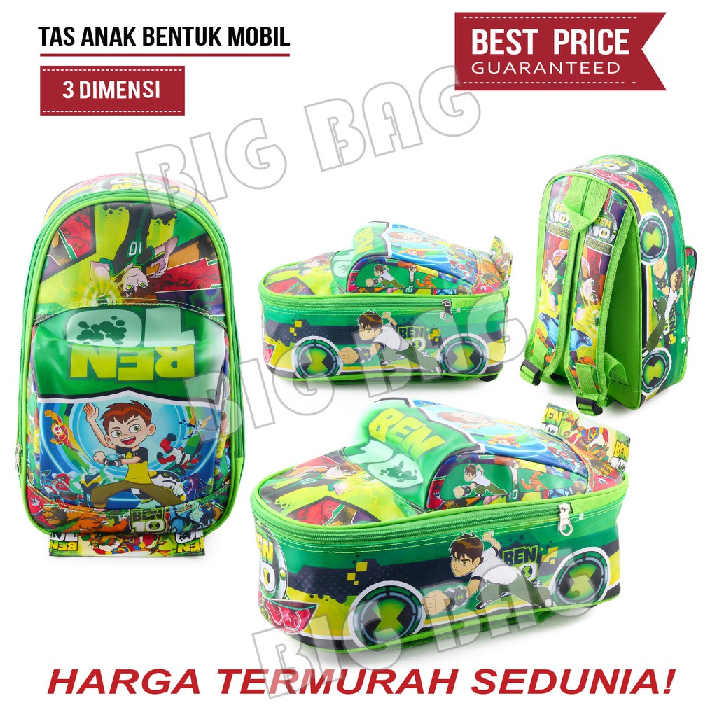 Tas Anak Lucu Karakter  - Bentuk Mobil - Tas Ransel Sekolah Anak TK Tas Mobil