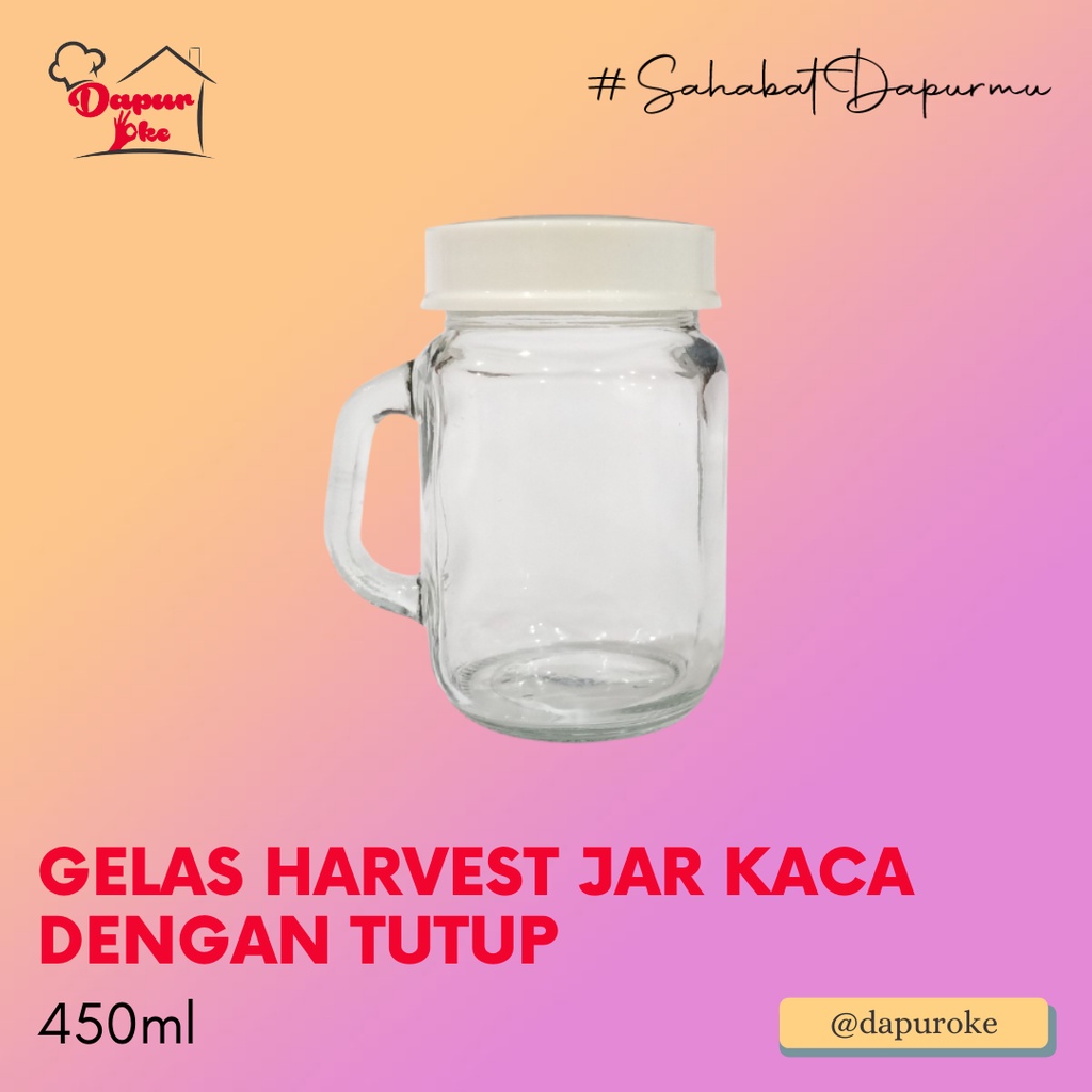 Gelas Harvest Jar Kaca dengan Tutup