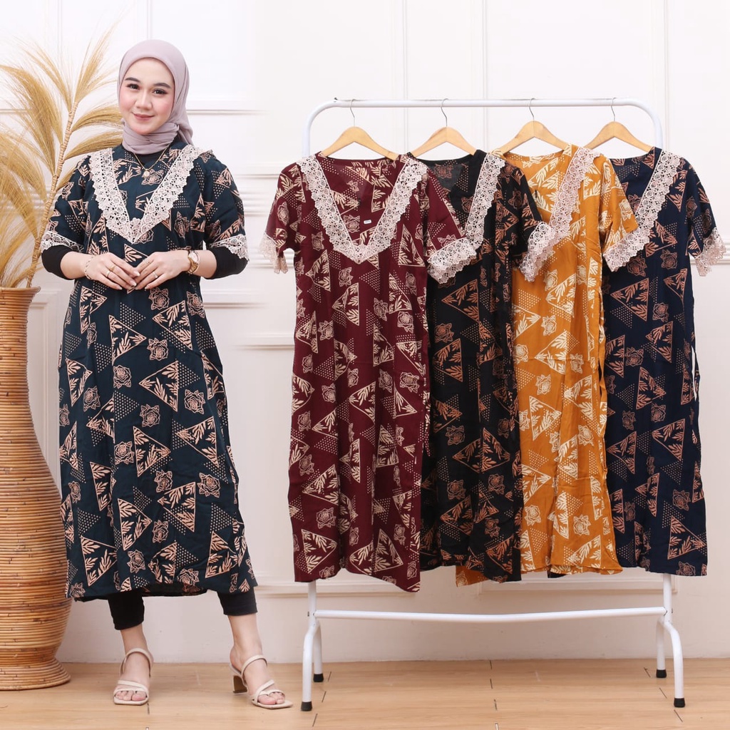 Daster BUNGA SEGITIGA rayon premium busui friendly