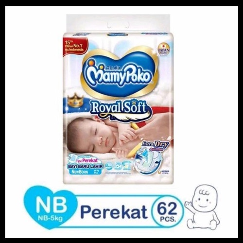 Mamypoko Royal Soft Newborn 62 Tipe Perekat