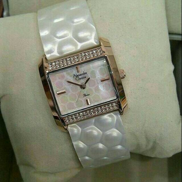 JAM TANGAN WANITA ALEXANDRE CHRISTIE 2591 WHITE ROSEGOLD AC CEWE