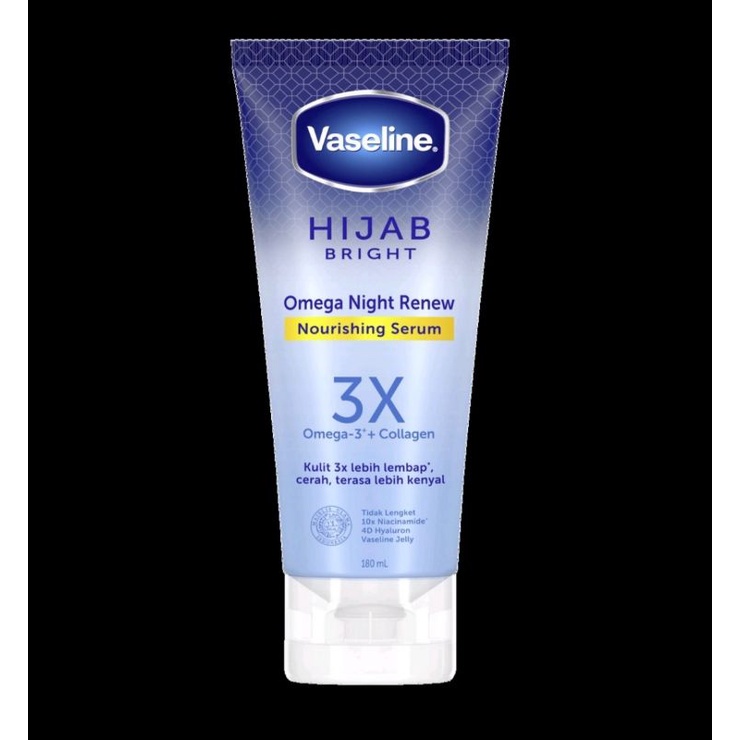 Jual Vaseline lotion hijab bright omega night renew 180ml Shopee