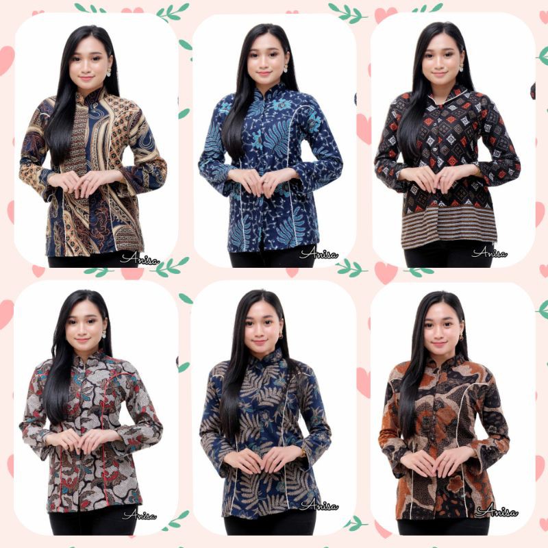 BAJU BATIK WANITA MODERN MONALISA GENES M,L,XL asli PEKALONGAN
