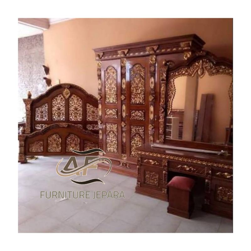 1 set kamar tidur ,set kamar gebyok ful ukiran, mebel jepara