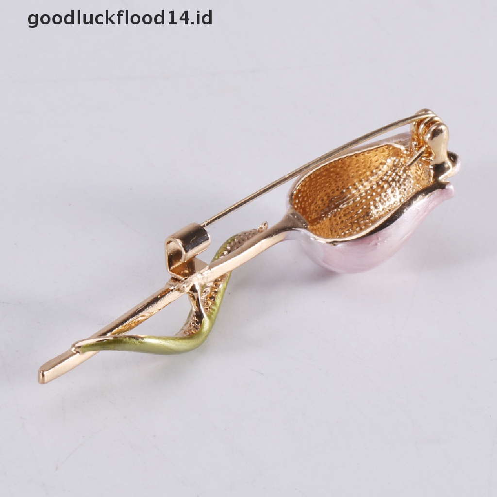 [OOID] New Enamel Tulip Brooches For Women Flower Wedding Office Party Brooch Pins Gift ID