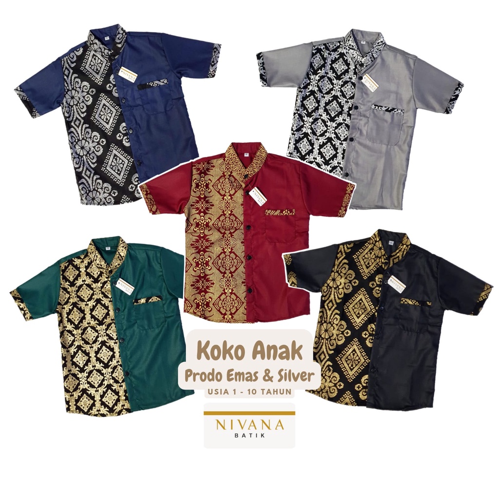 Koko Anak Batik Anak Etnik Kombinasi 1 - 10 Tahun