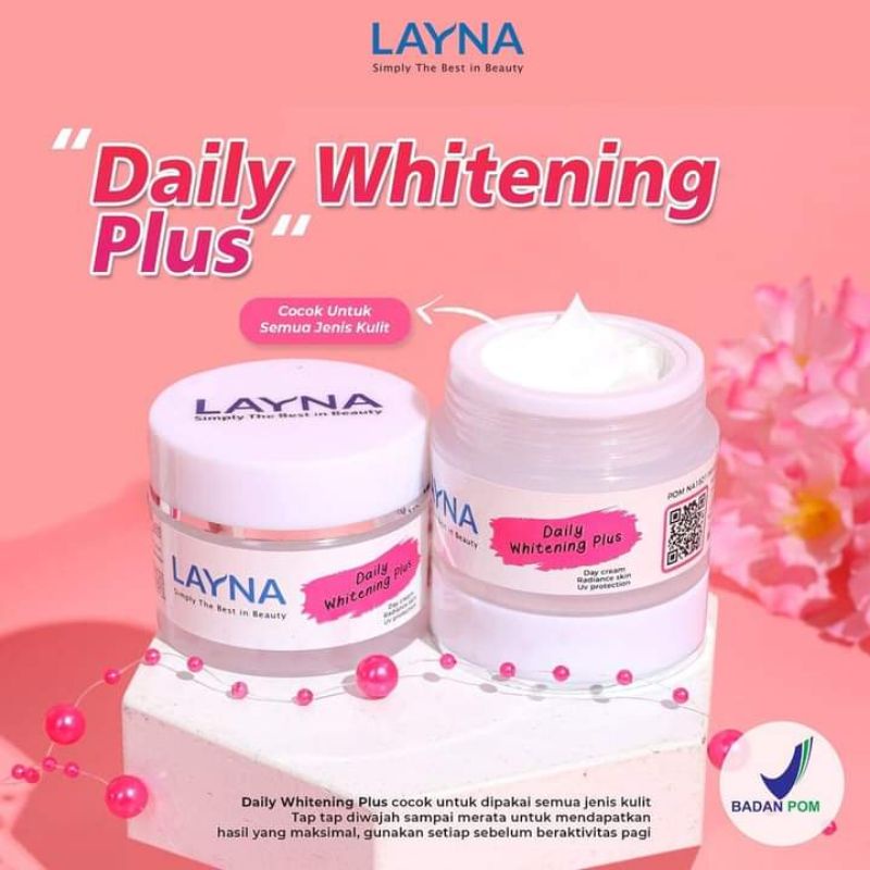 Skincare BPOM Glowing, Daily Whitening Plus, Brightening, Layna Skincare