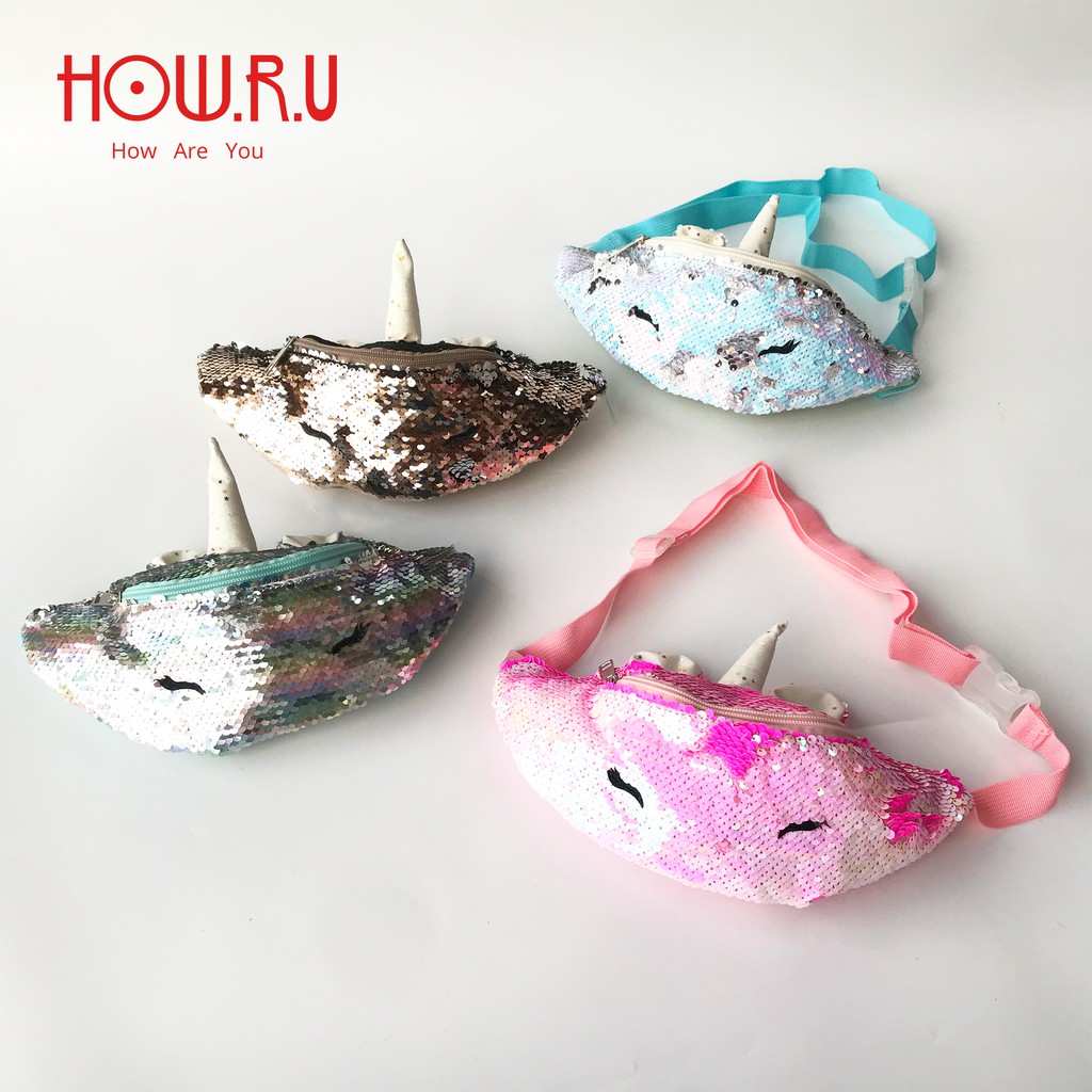 HOW.R.U | Tas Pinggang Sequin Anak / Waist Bag Unicorn 02202