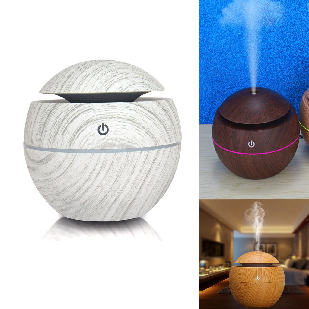 GS8pro Aromatherapy Air Humidifier Desain Bulat Kayu Polos Pelembab Udara essential Taffware hmw H41 Grab