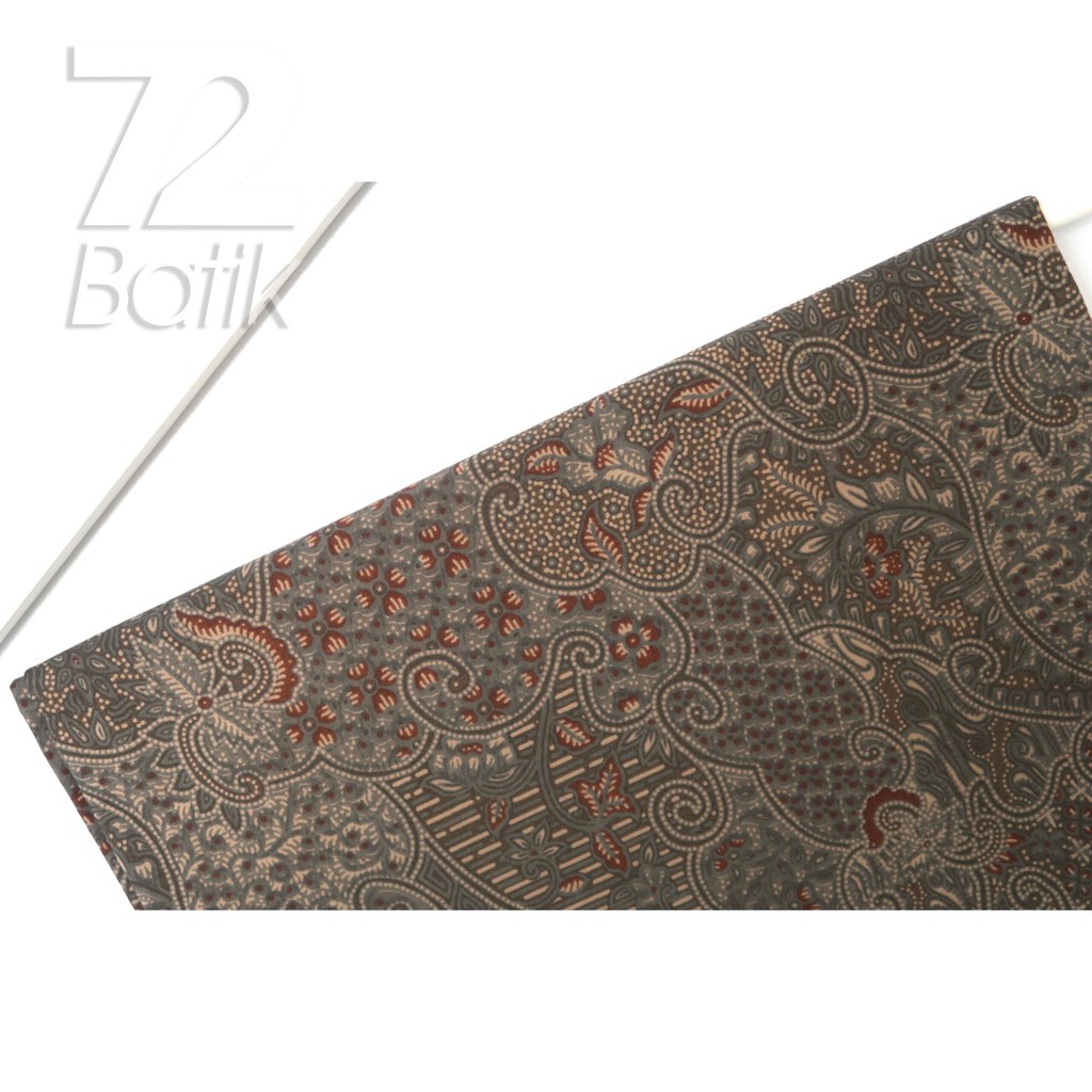 KEMEJA BATIK PRIA Lengan Pendek Motif Sekar Jagad Hijau Warna Alam 721229 Cap 72