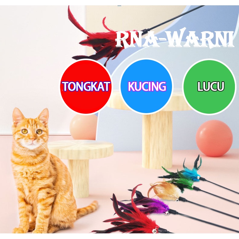 Pet Toy Mainan Kucing Tongkat Kucing Mainan Kucing Cat Teaser Cat Toys Stick Mainan Kucing bulu Lonceng Krincing