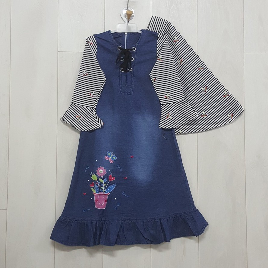 GAMIS DENIM ANAK JILBAB SML 3 5THN KREASI MODE 360105 GAMIS DENIM ANAK JILBAB SML 3 5THN KREASI MODE 360105