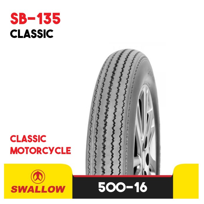 BAN MOTOR SWALLOW SB-135  RING 16 UKURAN 500 | 500-16 | NON TUBLES
