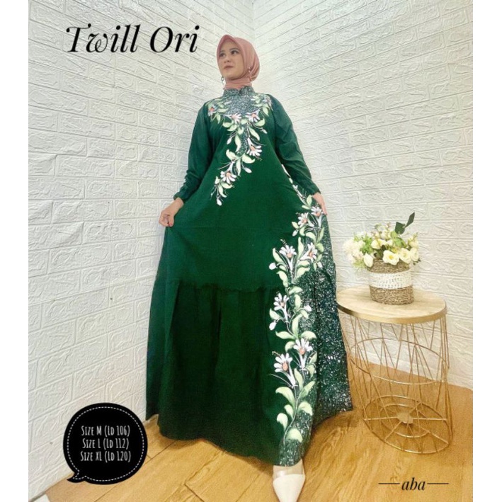 Gamis twill ori lukis | gamis lukis | batik pekalongan