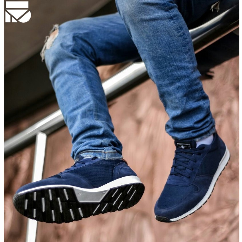 Sepatu Running Sporty Kanvas Kets Pria Cowok Lokall Sneakers Footwear | Victory Navy | FORIND x FSTP