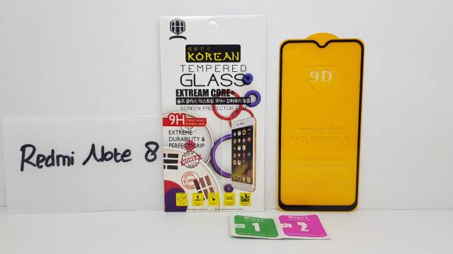 KOREAN Tempered Glass Redmi Note 8 Pro 6.3&quot; FULL SCREEN TG 5D / 9D Xiaomi Redmi Note 8 FULL GLUE