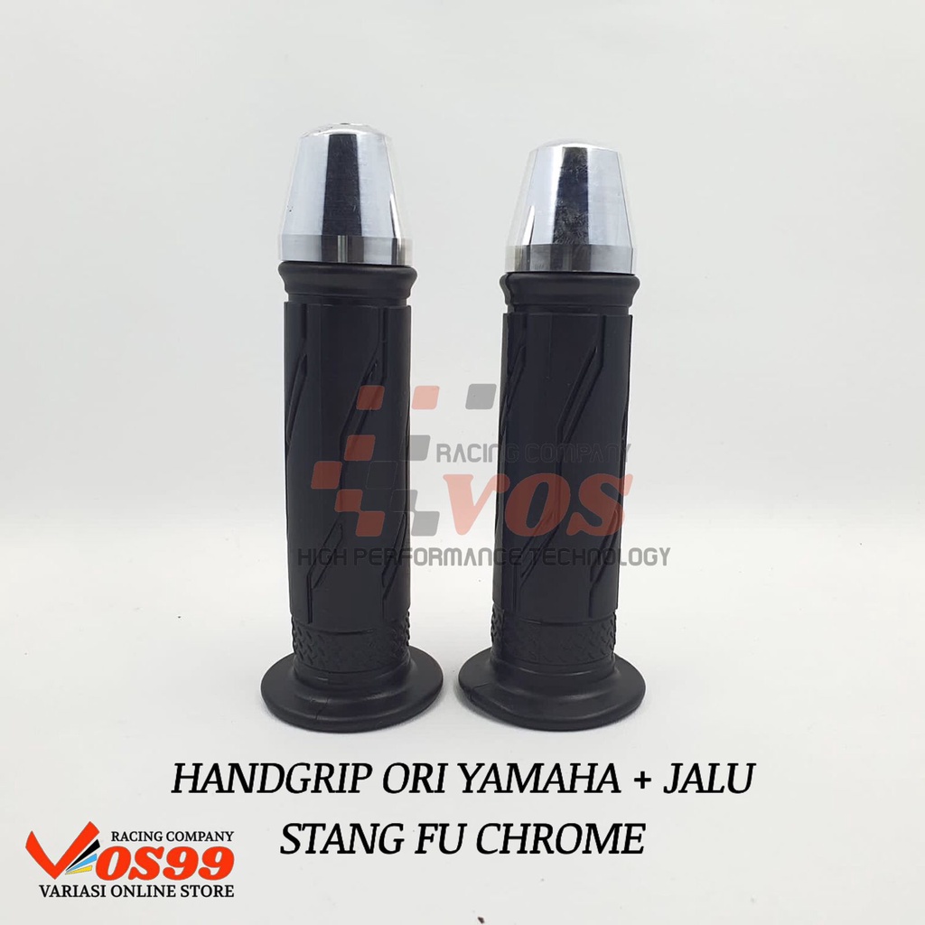 HANDGRIP ORI YAMAHA HONDA PLUS JALU STANG FU CHROME UNIVERSAL