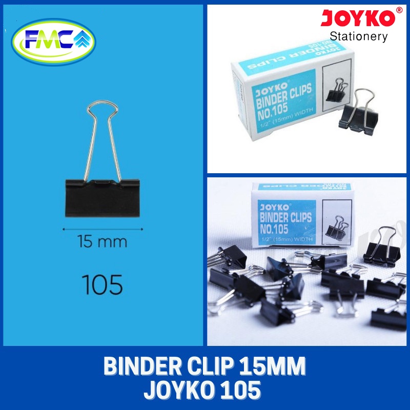 Binder Clip Nomor 105 107 111 155 200 260 280 Joyko Penjepit Kertas Besar Sedang Kecil Jepitan Serbaguna Original