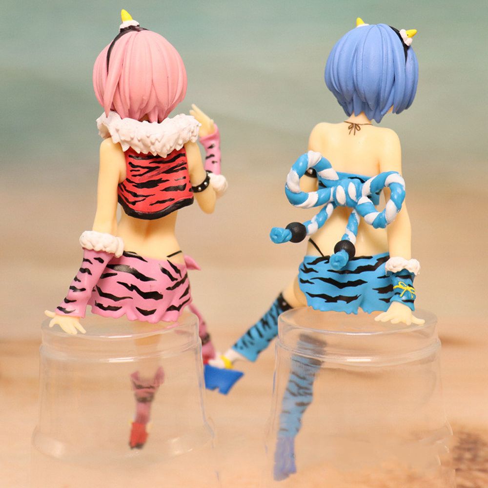 MXBEAUTY Japanese Anime Re Life In A Different World From Zero Girl Action Figure Ram Anime Figure Rem Action Figure Collection Model Rem Toys Gifts 16cm Model Toys Gift Doll Anime Figure Noodle Stopper Figure/Multicolor