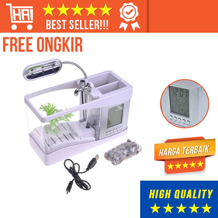  AQUARIUM  MINI  ELEKTRIK IKAN HIAS DEKORASI  AKUARIUM DIGITAL 