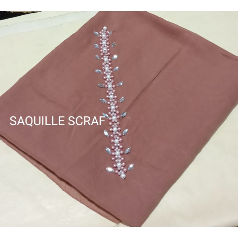 segiempat bella square payet mutiara permata/jilbab segiempat bella square bando payet/hijab bella-MILLO
