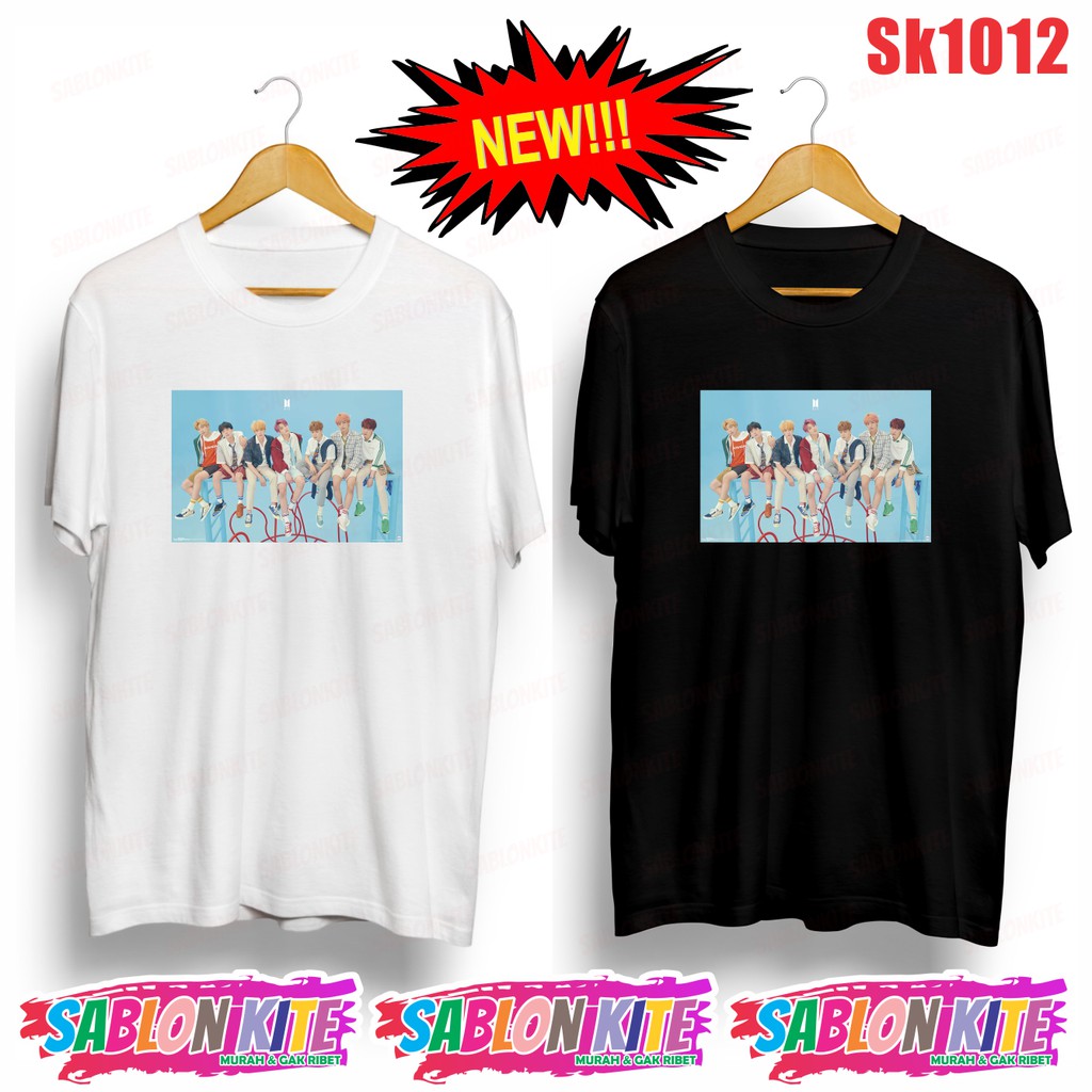 MURAH!!! KAOS  KPOP MEMBER SK1012 JK V JH JIN RM SG JM ADA 8 WARNA UNISEX COMBED 30S