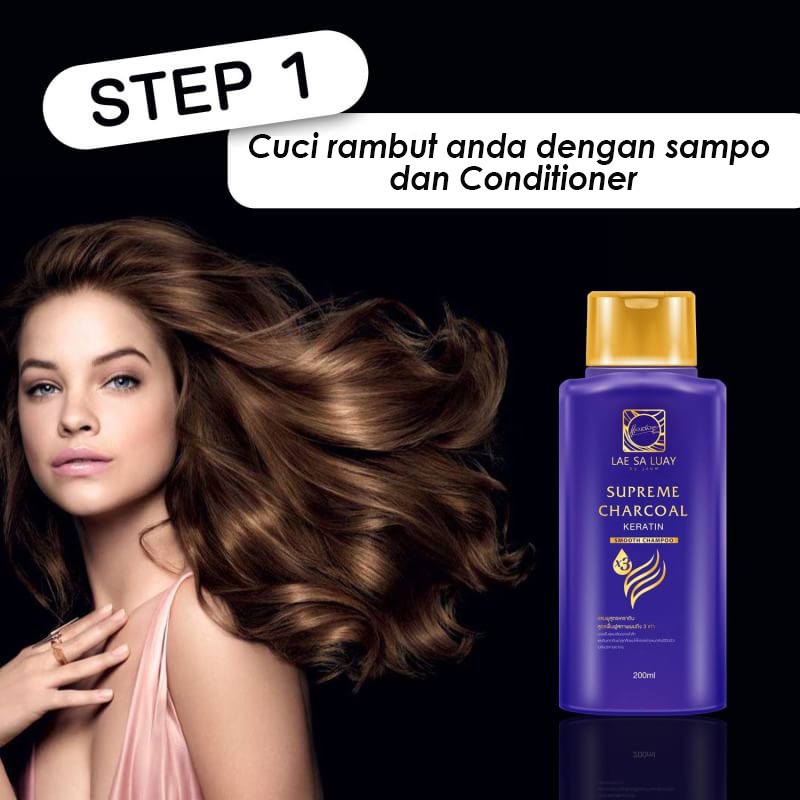 Lae Sa Luay Paket Lengkap 3 in 1 Hair Spa Shampoo Serum Keratin Treatment Original BPOM