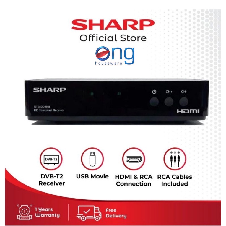 Set Top Box Digital FullL HD TV Tabung LED Receiver Sharp DD001