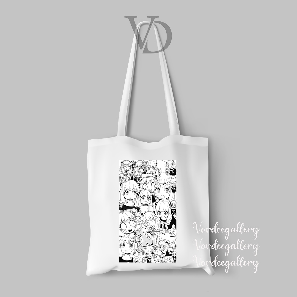 tote bag chibi spy x family / totebag anya anime jepang / animasi japan versi 2