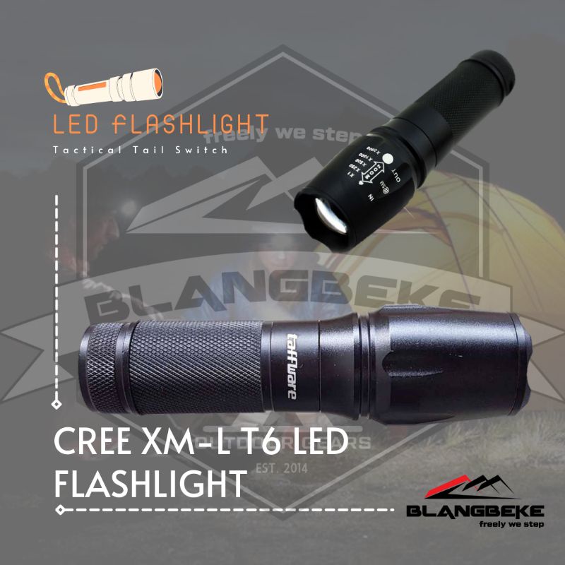 TaffLED Senter LED Cree XM-L T6 26650 5000 Lumens - E97 - Black