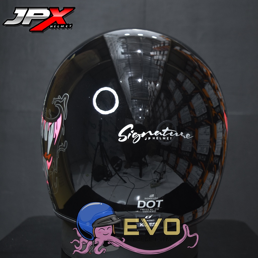 HELM JP SIGNATURE SG06 VENOM ORIGINAL HELM JP CAKIL MOTIF MONSTER VENOM SG-06 ( ONGKIR 2KG SAJA )