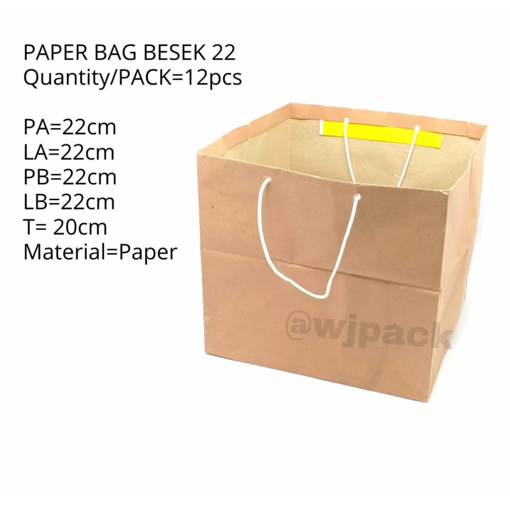 

PAPER BAG UK.22CM/LUSIN