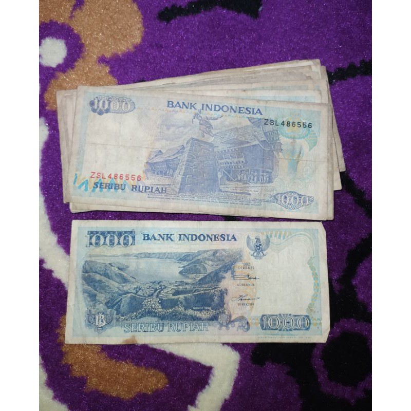 uang kuno Rp 1000 danau Toba atau lompat batu tahun 1992